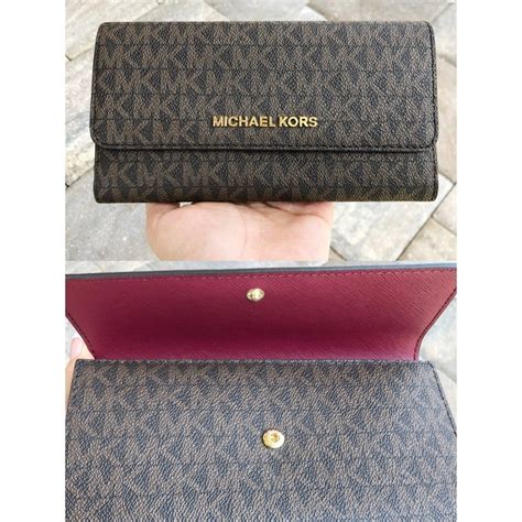 michael kors jet set wallet mocha|Michael Kors oversized wallet.